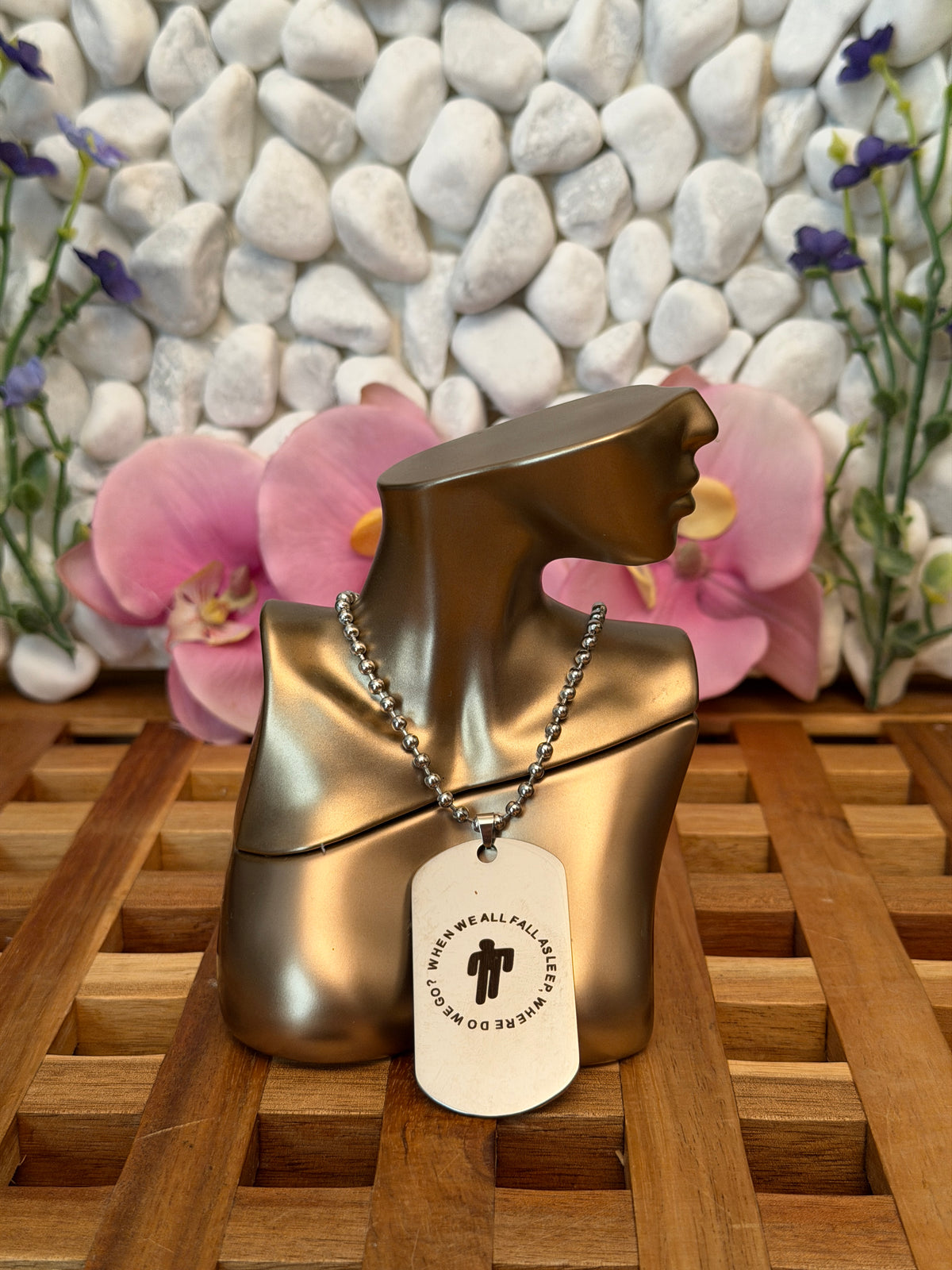DarkPop Quote Tag Necklace Billie eilish